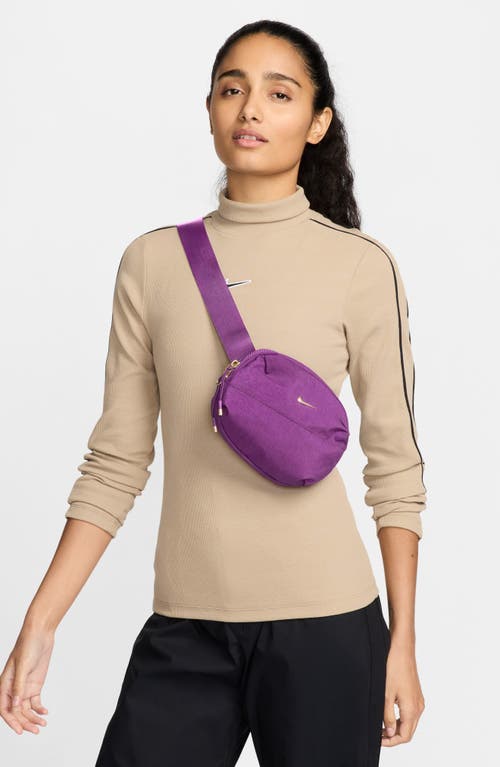 Shop Nike Aura Belt Bag In Viotech/viotech/gold Star