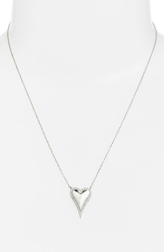 Shymi Cubic Zirconia Pavé Heart Pendant Necklace In Silver