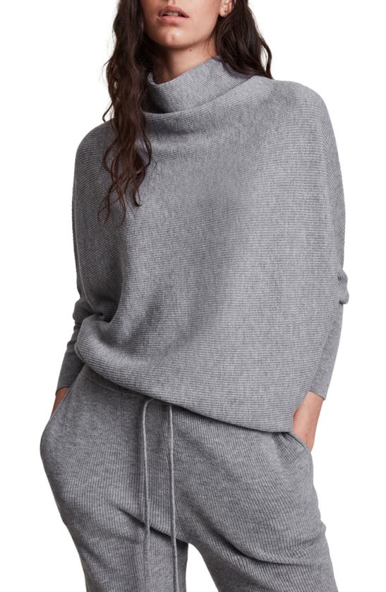Allsaints Ridley Funnel Neck Wool & Cashmere Sweater In Thunder Grey