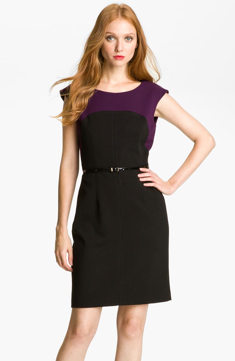 Calvin Klein Colorblock Belted Sheath Dress | Nordstrom