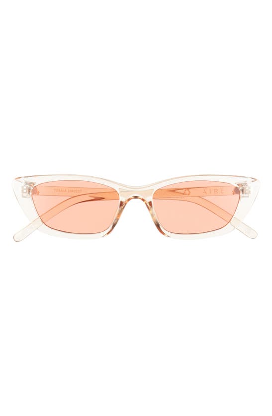 Aire Titania 51mm Cat Eye Sunglasses In Clear / Cinnamon Tint