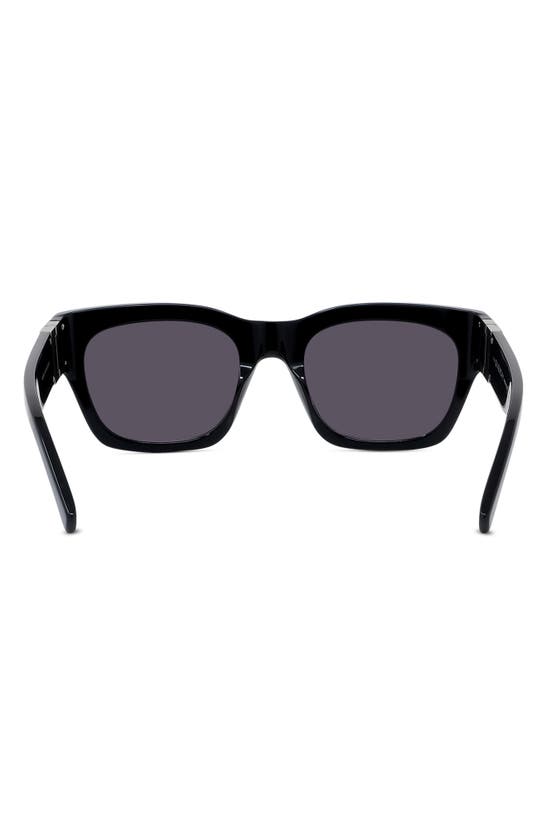 Shop Givenchy 4g 54mm Square Sunglasses In Shiny Black / Smoke