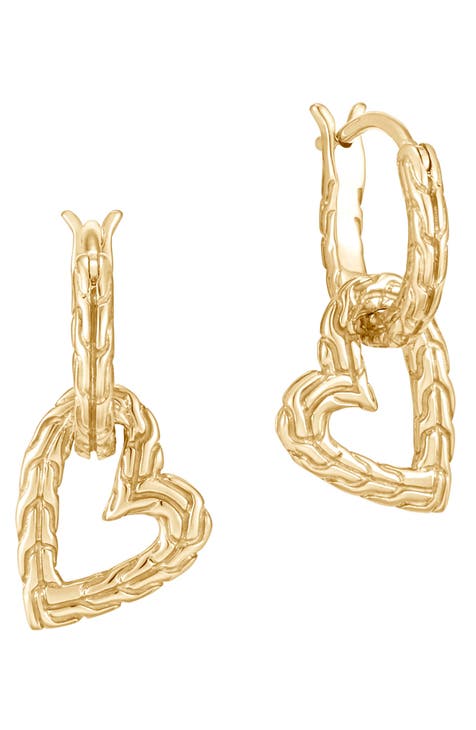 Classic Chain 14K Gold Heart & Huggie Hoop Earrings