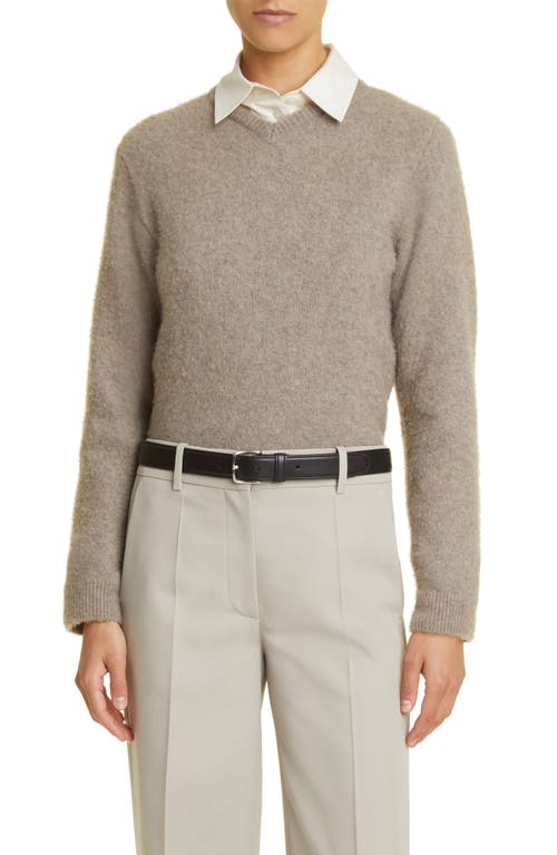 The Row Enrica Crewneck Cashmere Sweater Dirt Brown at Nordstrom,