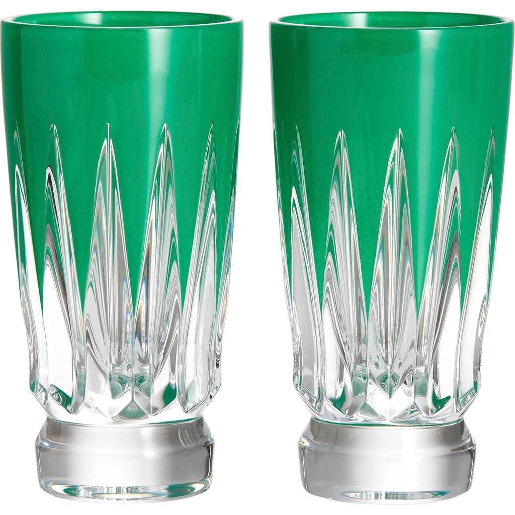 Waterford New Year Firework Set Of 2 Shot Glasses In Green