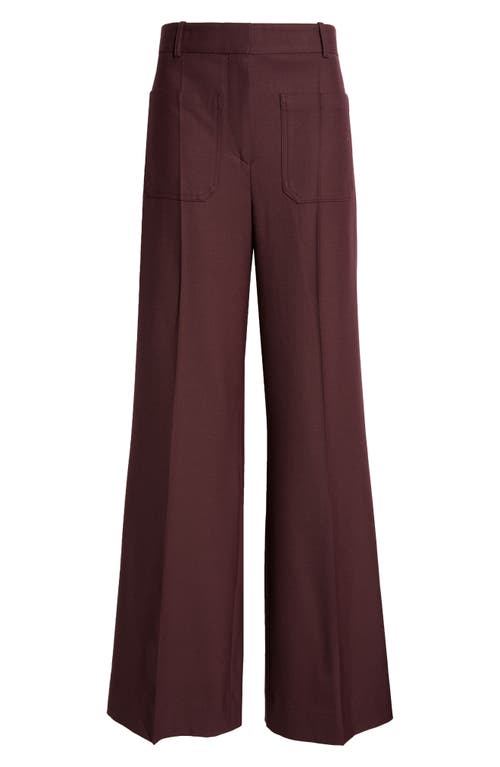 Shop Victoria Beckham Hollywood Waist Tapered Leg Pants In Carmine