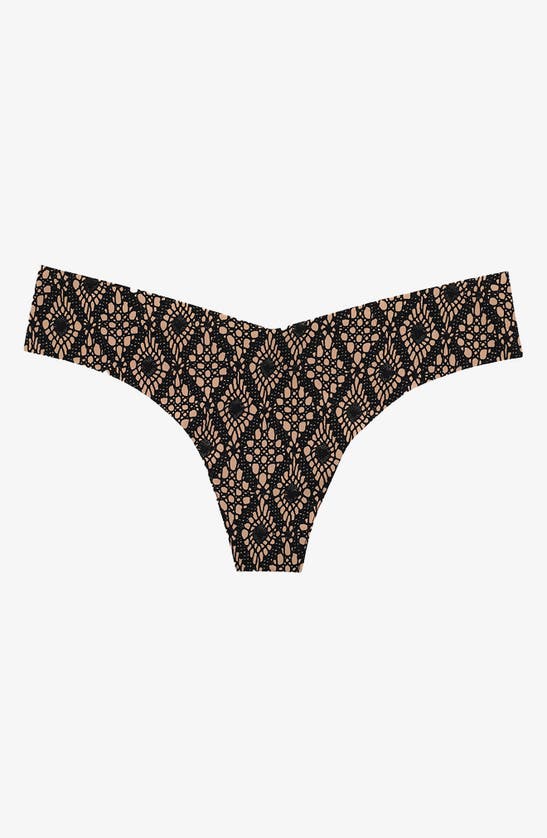 Commando Classic Microfiber Thong In Pink Graphic Giraffe