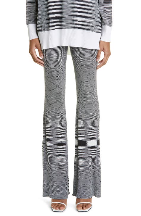 Trend4us Cozy Striped Knit Flare Pants