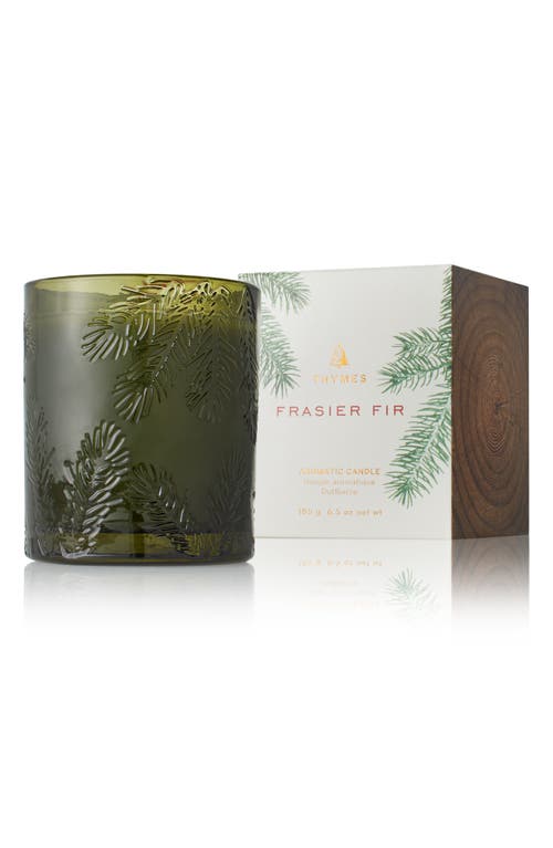 Thymes Frasier Fir Green Glass Jar Candle 