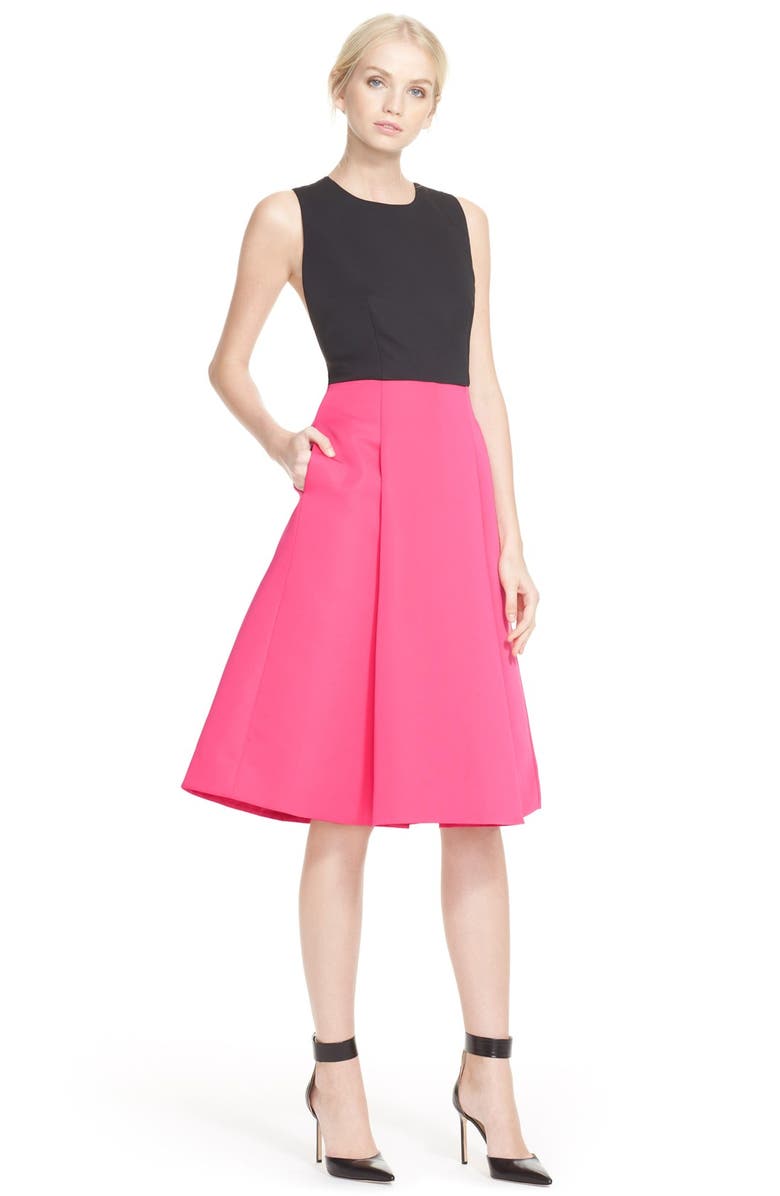 kate spade new york colorblock bow back fit & flare dress | Nordstrom