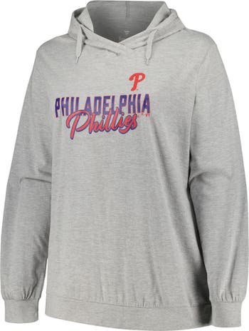Women's Philadelphia Phillies Fanatics Branded Heather Red/Royal City Ties  Hoodie Full-Zip Sweatshirt
