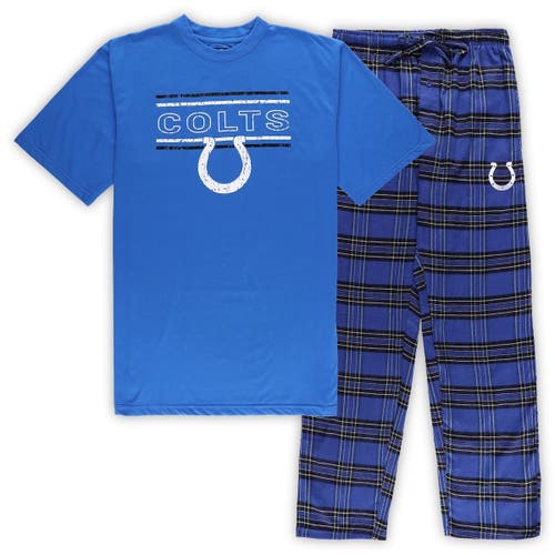 Men's Concepts Sport Royal/Black Indianapolis Colts Big & Tall Flannel Sleep Set
