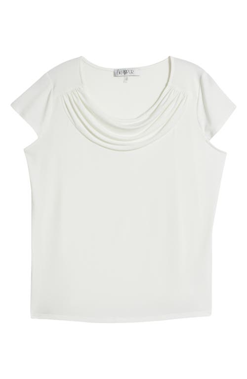 Kasper Cowl Neck Cap Sleeve T-shirt In Vanilla Ice