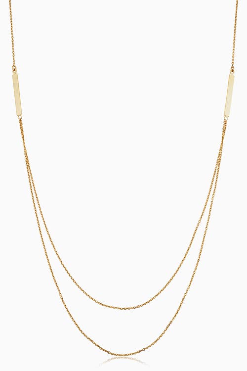 Oradina 14k Yellow Gold Brooklyn Bar Layered Necklace In Yellow Gold