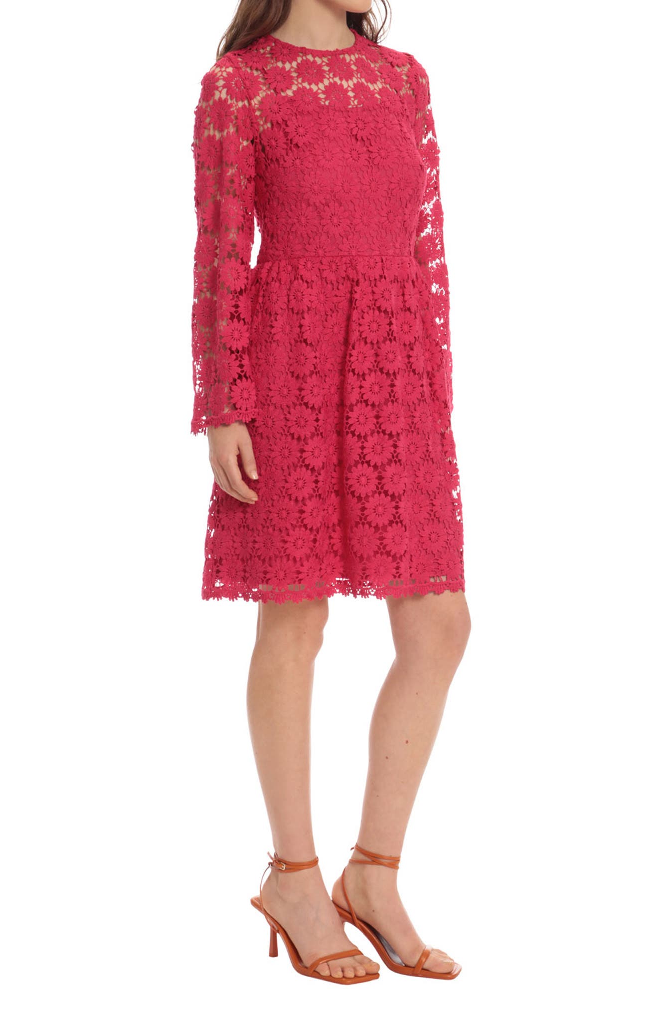 Donna Morgan Floral Lace Long Sleeve 