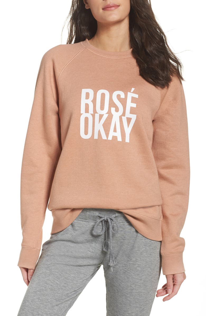 BRUNETTE the Label Rosé Okay Sweatshirt, Main, color, 