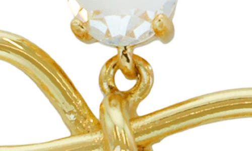 Panacea Crystal Top Bow Drop Earrings In Gold