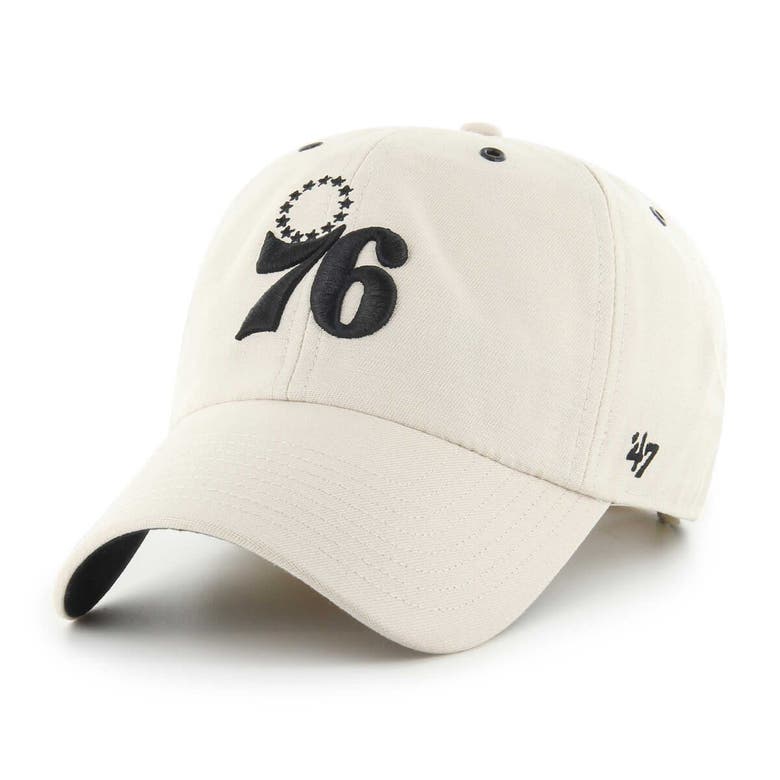47 ' Cream Philadelphia 76ers Lunar Clean Up Adjustable Hat In Neutral