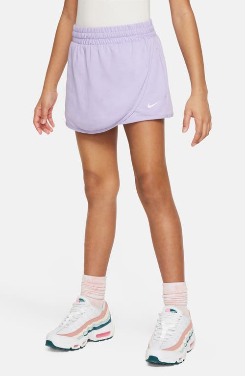 Shop Nike Kids' Dri-fit Breezy Mid Rise Skort In Hydrangeas/white