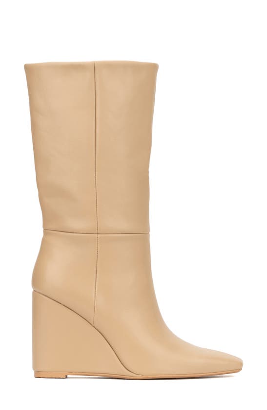 Torgeis Milan Wedge Heel Boot In Beige