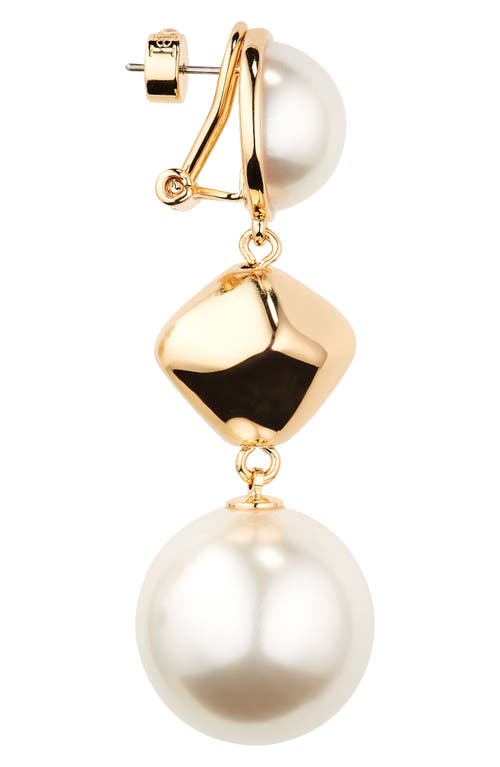 Shop Carolina Herrera Imitation Pearl Drop Earrings In Pearl Multi