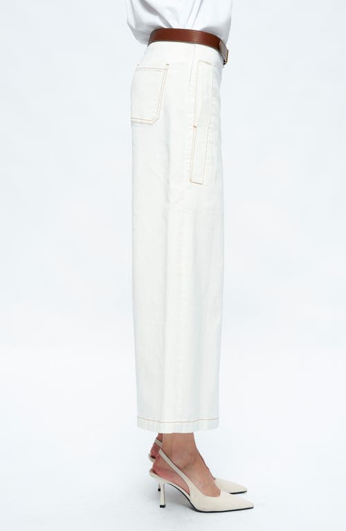 Bayeas Timothy Low Rise Ankle Wide Leg Jeans In Cream