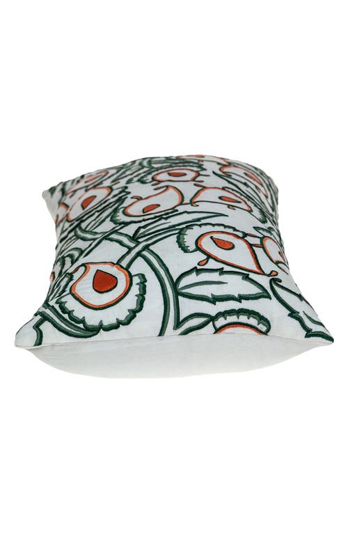 Parkland Collection Celeste Embroidered Throw Pillow In White