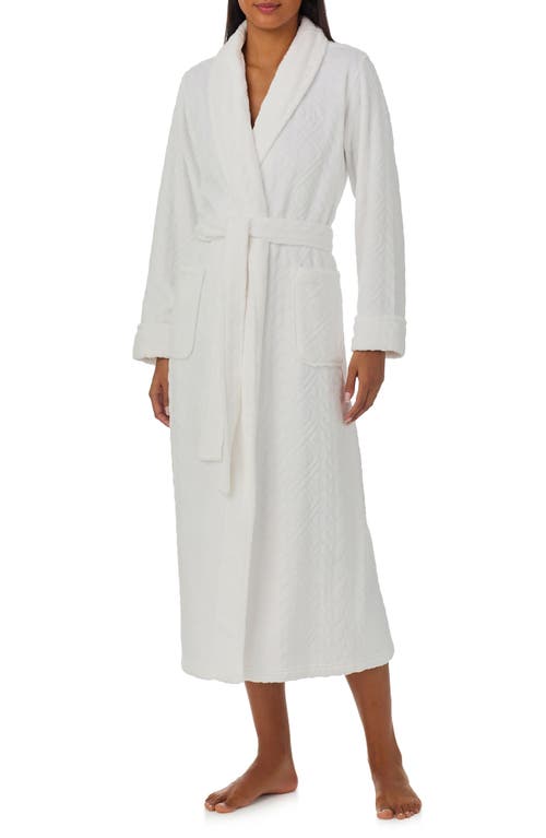 Shop Lauren Ralph Lauren Cable Jacquard Long Robe In White