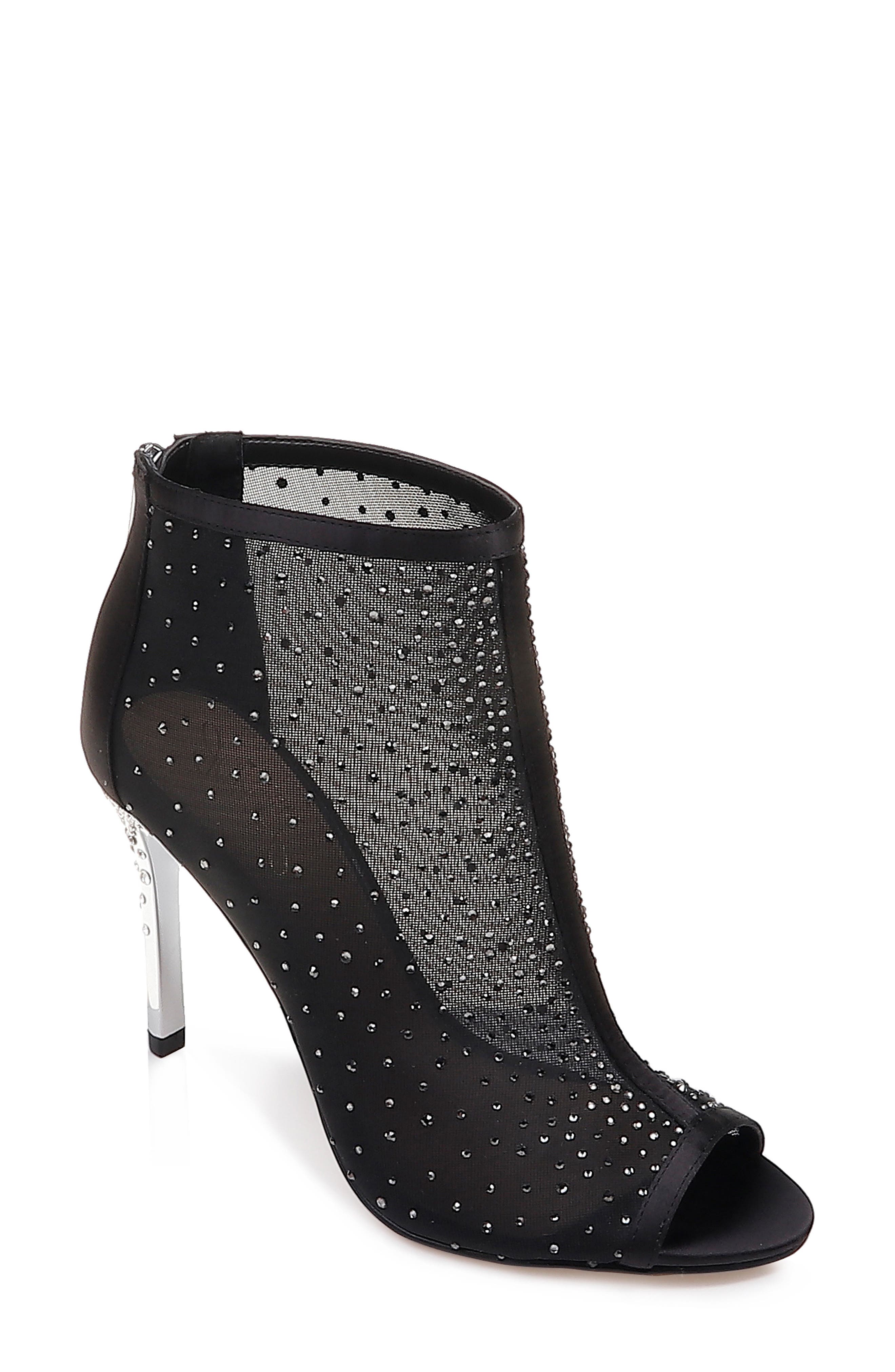 Jewel Badgley Mischka Jodie Crystal Embellished Mesh Bootie
