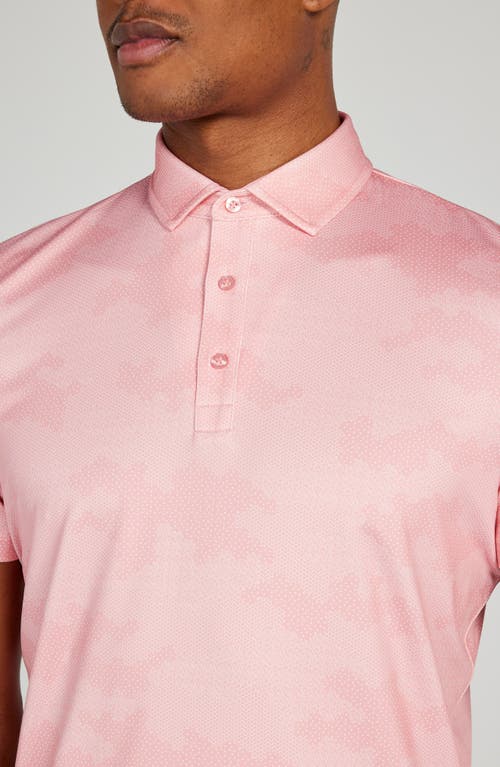 Redvanly Arundel Digital Cloud Print Performance Golf Polo In Peony