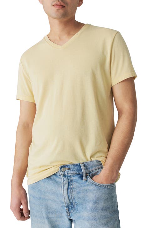 Lucky Brand Venice Burnout Notch Neck Tee in Yellow for Men