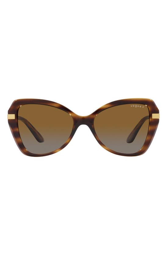 Vogue 53mm Gradient Polarized Butterfly Sunglasses In Dark Havana