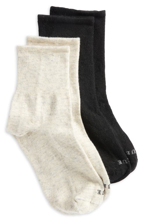 Shop Hue 2-pack Wool Blend Mini Crew Socks In Oatmeal Pack