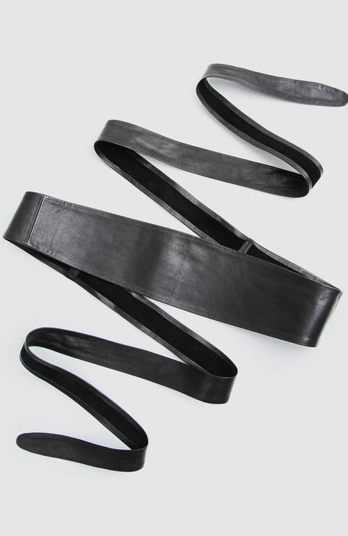 Shop Belle & Bloom Odyssey Soft Wrap Leather Belt In Black