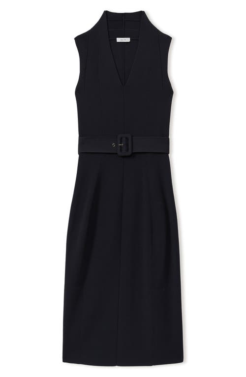 Shop Reiss Ella Belted Sleeveless Sweater Dress In Navy