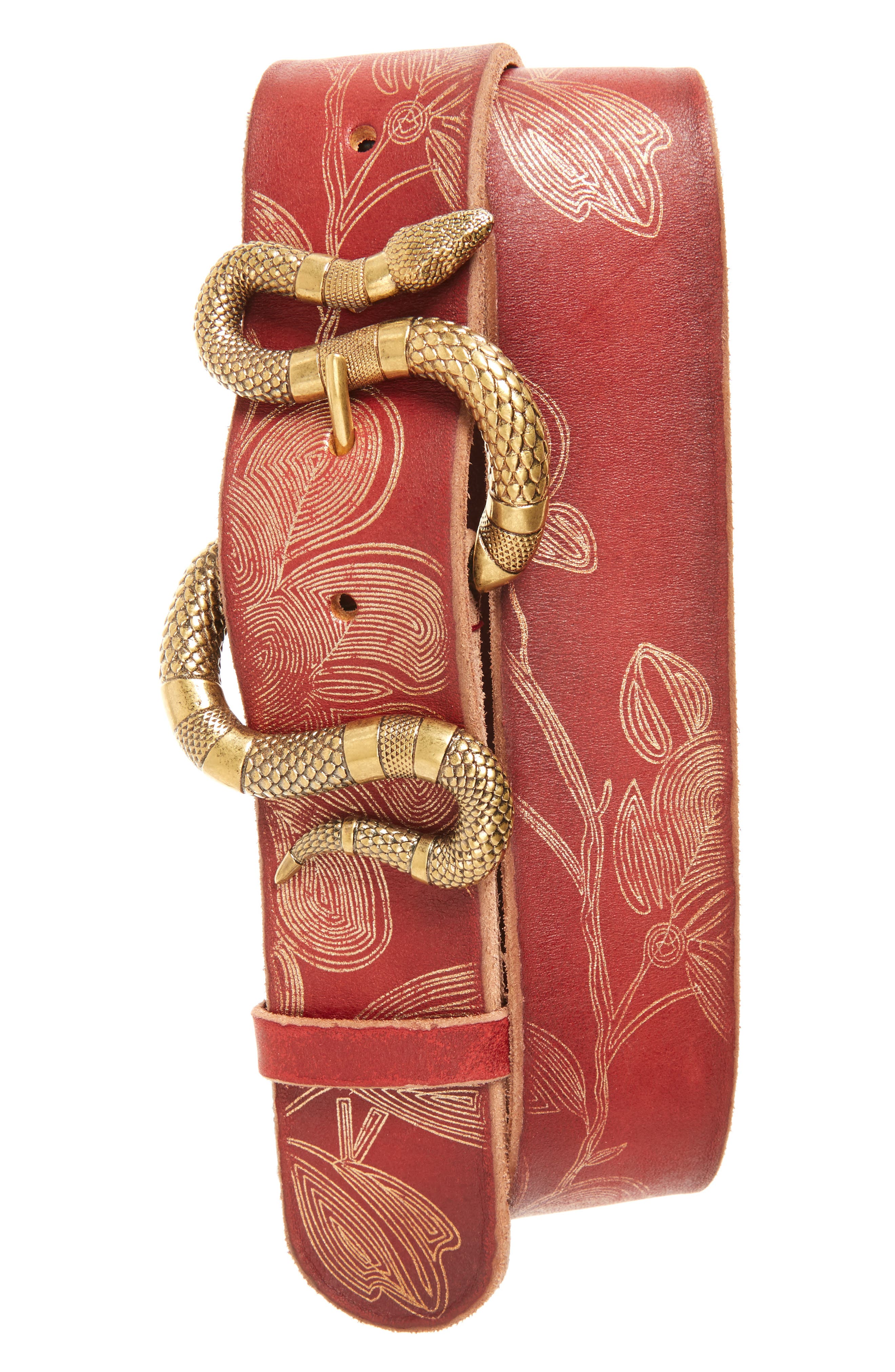 red gucci belt with snake