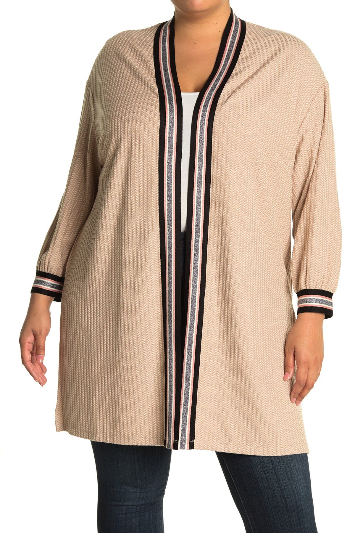 printed duster cardigan