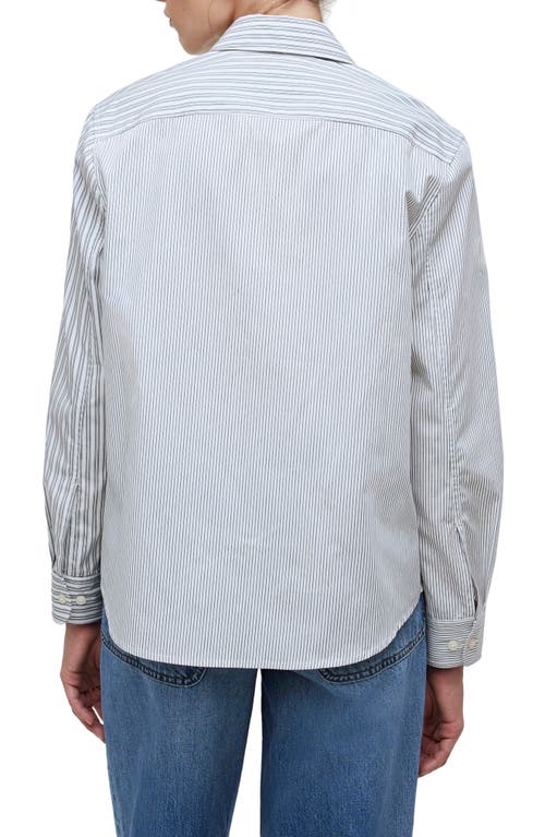 Madewell With-a-twist Stripe Poplin Button-up Shirt In Eyelet White