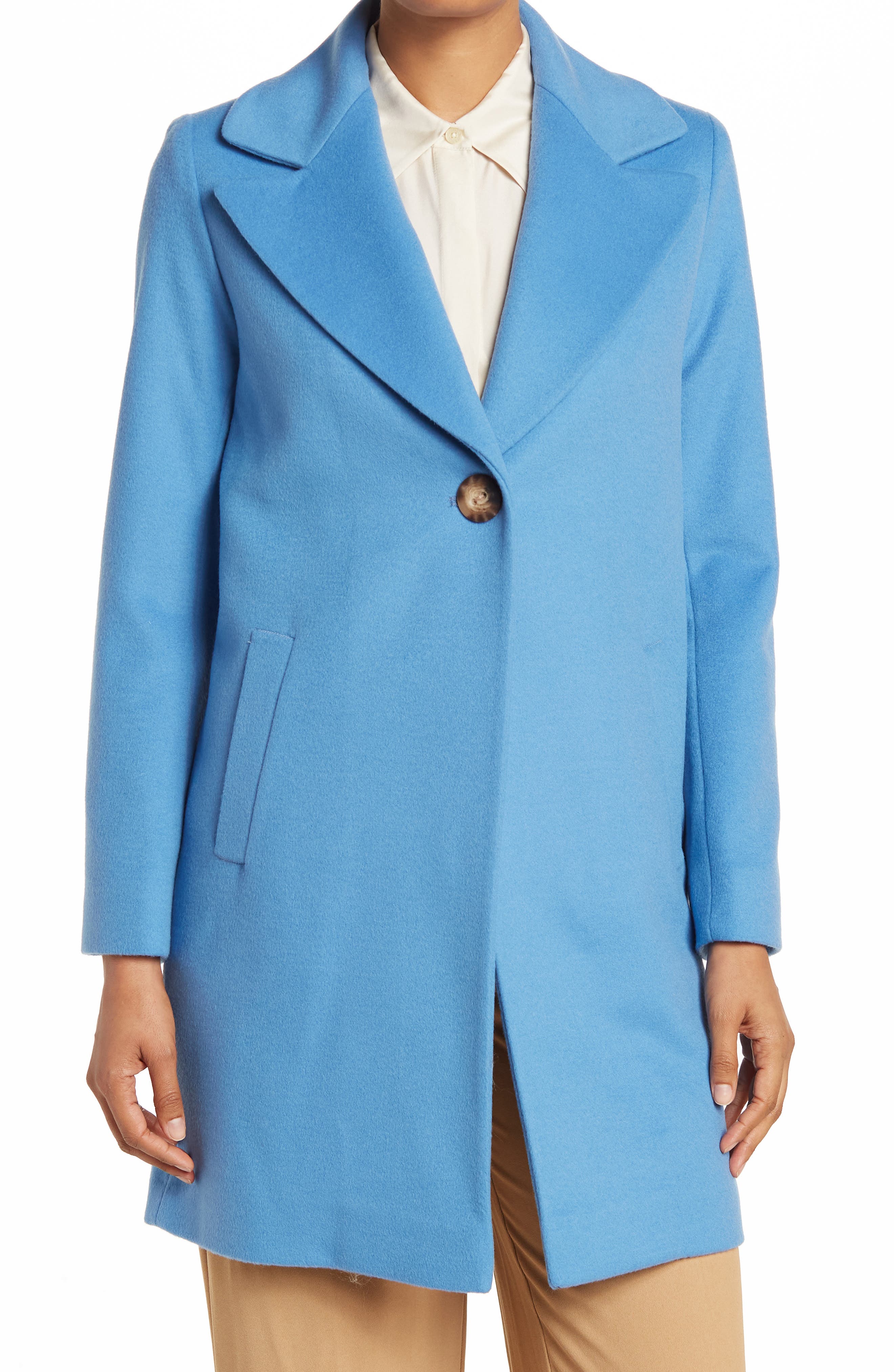 one button wool coat