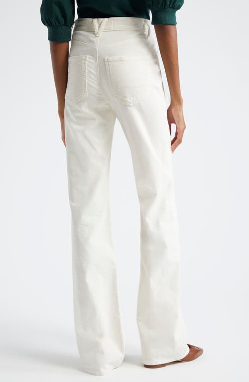 Shop Veronica Beard Crosbie High Waist Cotton Corduroy Wide Leg Pants In Ecru