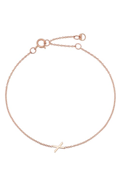 Initial Pendant Bracelet in 14K Rose Gold-X
