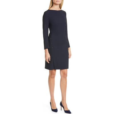 Boss Diwoma Long Sleeve Stretch Wool Dress
