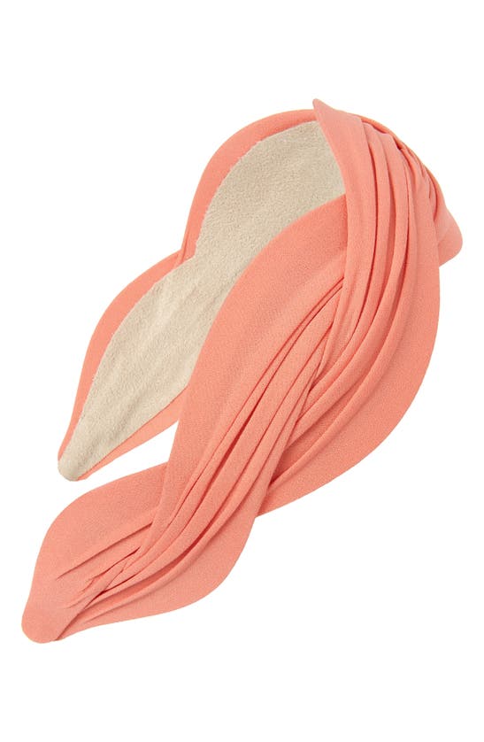 Shop Tasha Pleated Headband In Coral