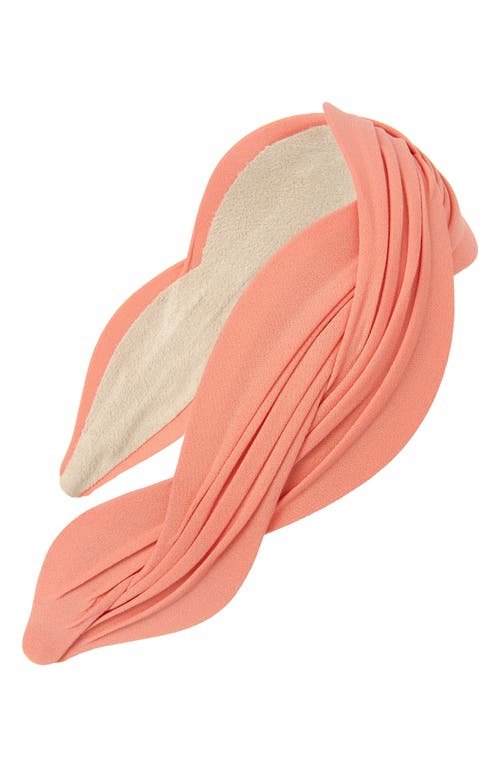 Tasha Pleated Headband in Coral at Nordstrom