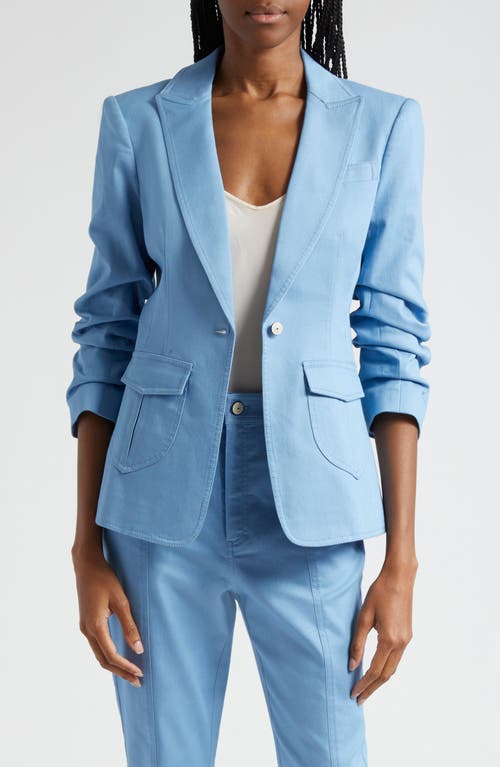 Cinq à Sept Louisa Ruched Sleeve Blazer Blissful Blue at Nordstrom,