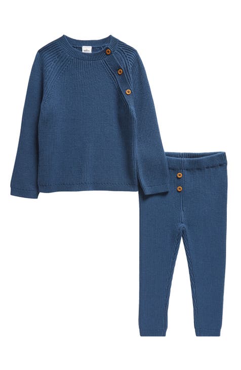 Rib Cotton Sweater & Leggings Set (Baby)