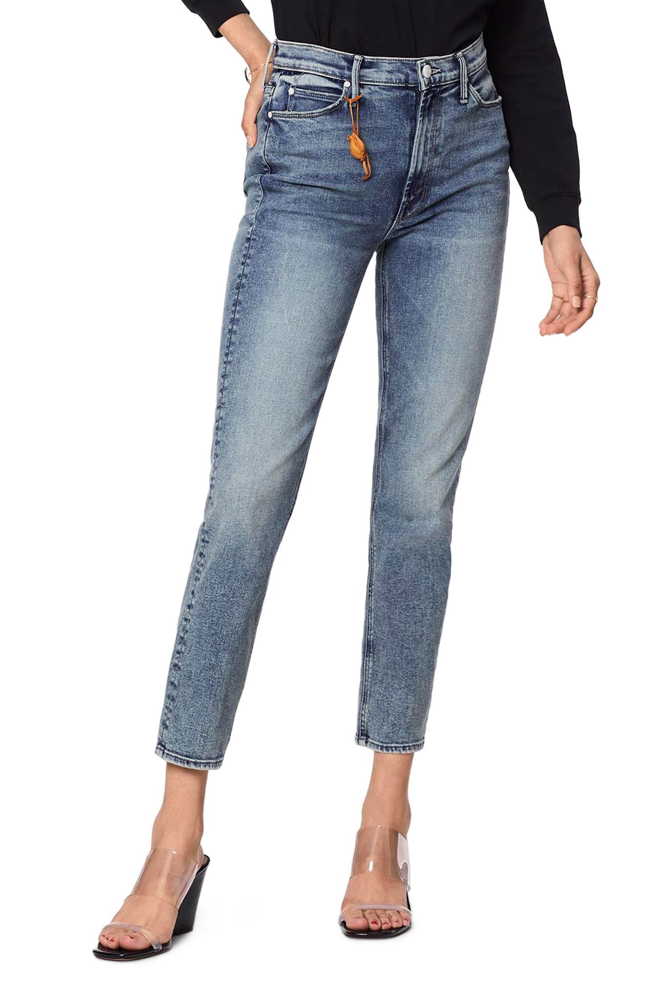 mother the dazzler ankle straight leg jeans