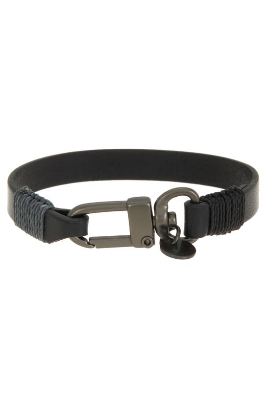 Caputo & Co Leather Bracelet In Black