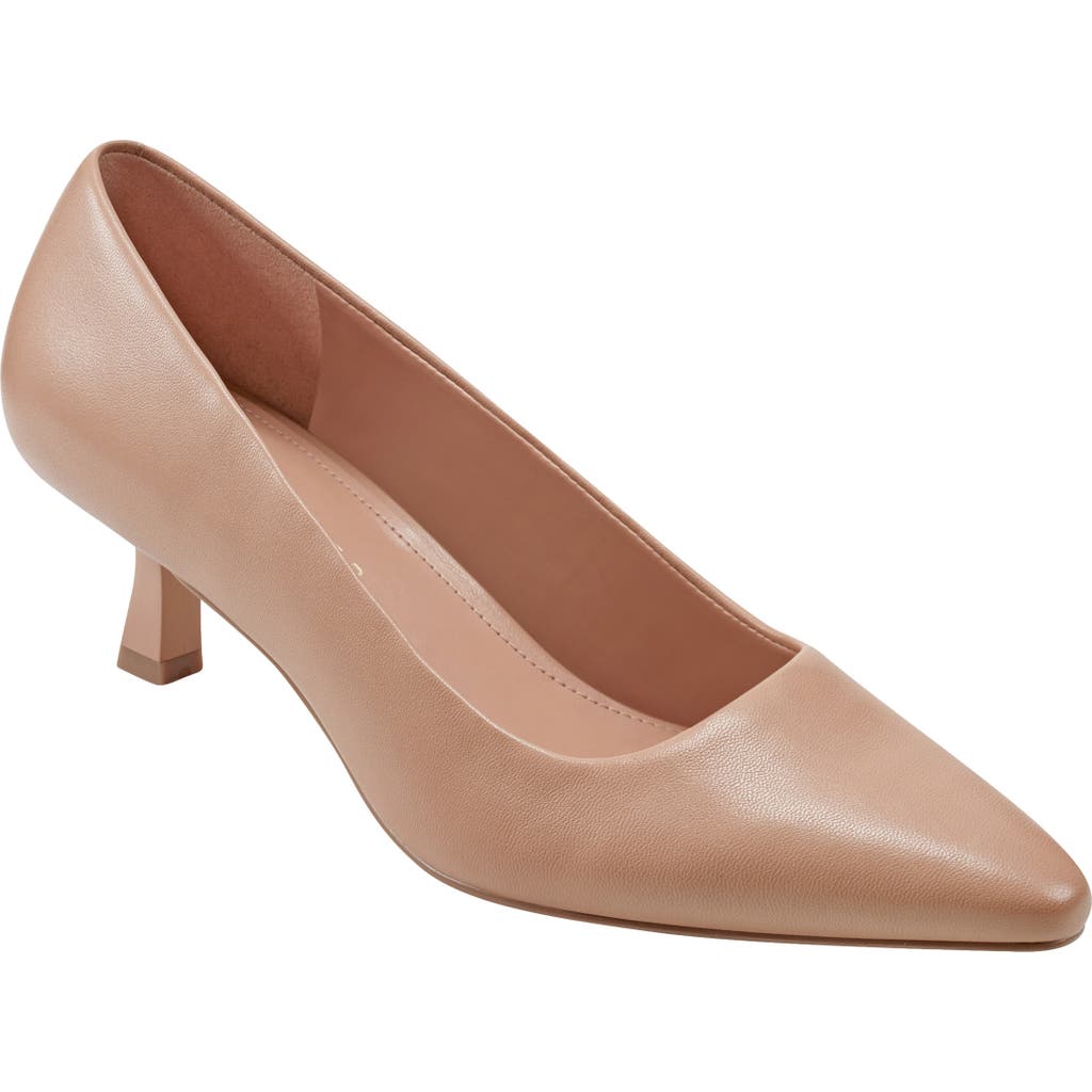 Marc Fisher Ltd Kendri Pointed Toe Kitten Heel Pump In Light Natural