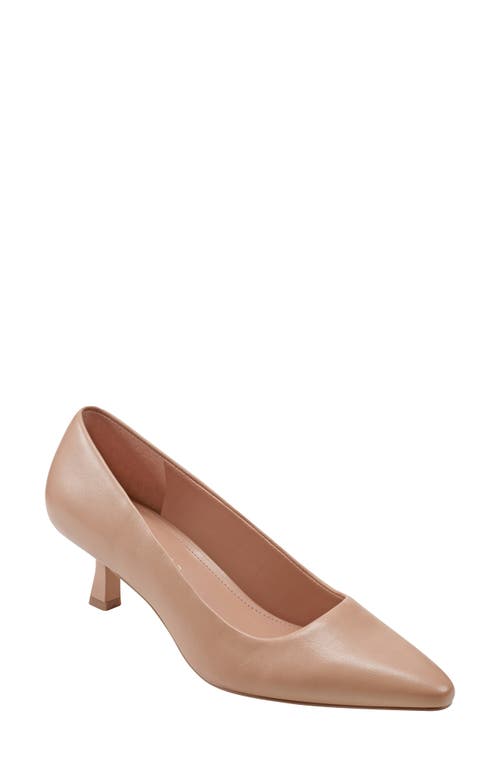 Shop Marc Fisher Ltd Kendri Pointed Toe Kitten Heel Pump In Light Natural